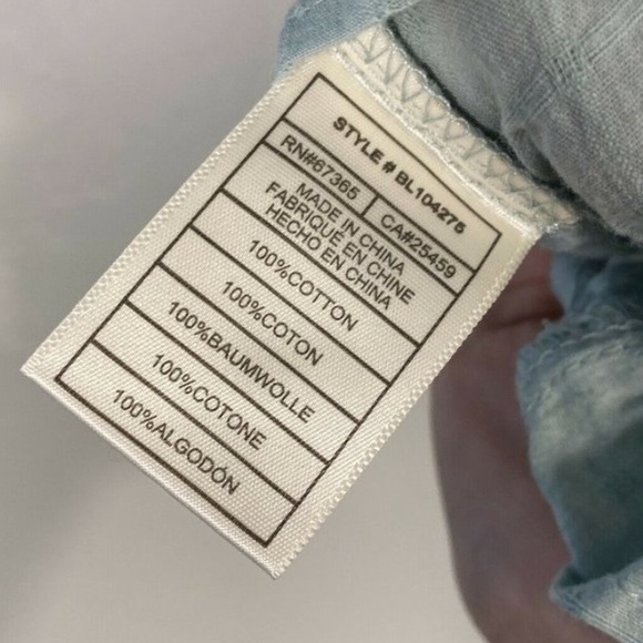 🏷️ NWT Bb Dakota Women's Are You Frill Light Sea Mist Blue Cotton Top - Picture 8 of 10